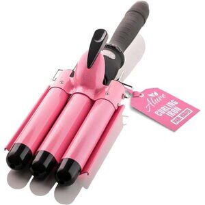 Three Barrel Curling Iron Wand Hair Waver with LCD Temperature Display - 1 Inch